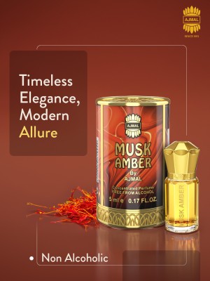 Ajmal MUSK AMBER CP|Spicy Fragrance|Non-Alcoholic|Long Lasting Perfume For Men -5ML Floral Attar(Oud (agarwood))