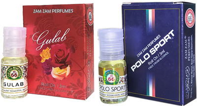 Zam Zam Perfumers Gulab and Polosport 3ml/Piece Long Lasting Attar Floral Attar(Natural)
