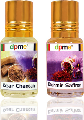 dpme Kesar Chandan & Kashmir Saffron Perfume Roll on Combo Long Lasting 6 ML Each Floral Attar(Sandalwood)