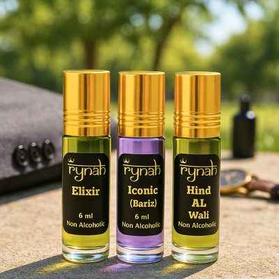 RYNAH Attar for Men set of 3 x 6 ml/ Non Alcoholic Long Lasting / Itra Itar Gift Floral Attar(Musk Arabia)