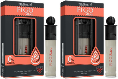 Al-Nuaim Silver Series Figo Black 6ml Each (Pack of 2) Floral Attar(Citrus)