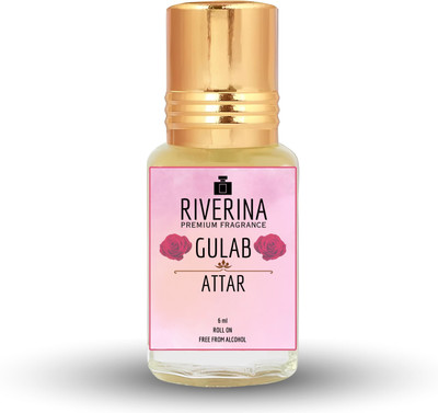 RIVERINA Gulab Attar Original Unisex Non-Alcoholic Long Lasting Ittar 6ml RollOn Pack Floral Attar(Rose)
