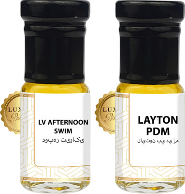 Luxify Scent Afternoon swim & Layton PDM Attar Combo | Alcohol Free Ittar | Long Lasting Floral Attar(Sandalwood, Citrus)