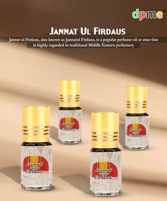 dpme 4 Bottle of 3ML Each Jannat UL Firdaus Attar Long Lasting Arabic Scent Herbal Attar(Jannat ul Firdaus)