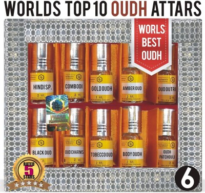 Parag Fragrances Top 10 Attars Trail Pack of Gold Kasturi, Khus, Sandalwood, Oud Afgano Floral Attar(Floral)