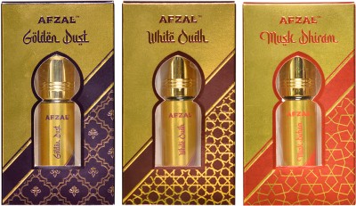 AFZAL GOLDEN DUST WHITE OUDH MUSK DHIRAM 18ML ROLL ON PK3 Floral Attar(Spicy, Woody, Rose, Amber, Floral)