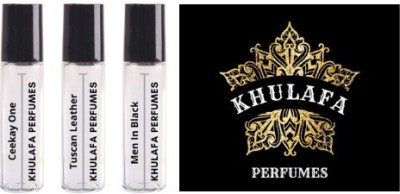 Khulafa Ceekay One, Tuscan Leather, Men In Black Pack of 3x10ml Perfume Oils for Men Floral Attar(Citrus, Musk, Woody)