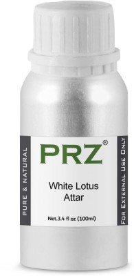 PRZ White Lotus Attar For Unisex (100 ML) - Pure Natural Premium Quality Perfume (Non-Alcoholic) Floral Attar(White Lotus)