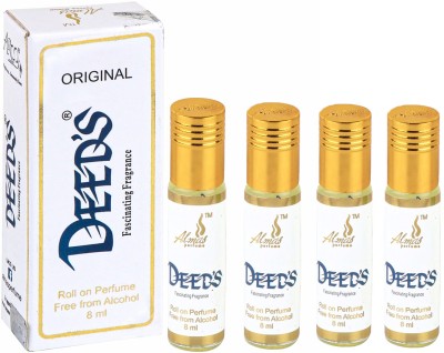 Almas DEEDS ( PACK OF 4) pocket Perfume - 32 ml (For Men & Women) Floral Attar(Davana)