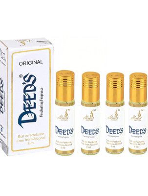 Almas DEEDS ( PACK OF 4) pocket Perfume - 32 ml (For Men & Women) Floral Attar(Davana)