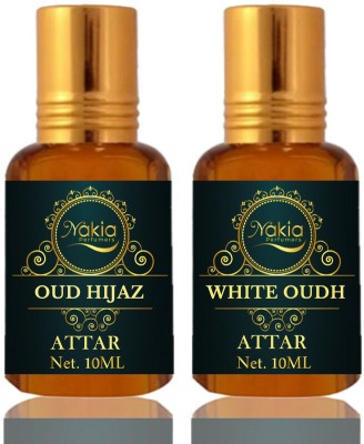 Nakia Oud Hijaz Attar, White Oudh Attar Roll-on Perfume Oil For Unisex (10ml*2) Floral Attar(Fruity)