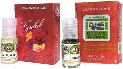 Zam Zam Perfumers Gulab and Jannatul Firdaus 3ml/Piece Long Lasting Attar Floral Attar(Natural)
