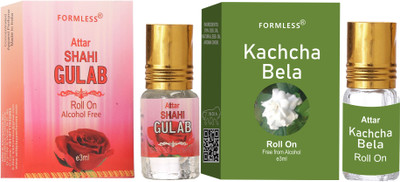 FORMLESS Gulab & Kacha Bella 3ml Each Roll on Floral Attar(Floral)