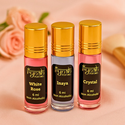 RYNAH Attar for Women set of 3 x 6 ml/ Non Alcoholic Long Lasting / Itar Itra / Gift Floral Attar(Rose)