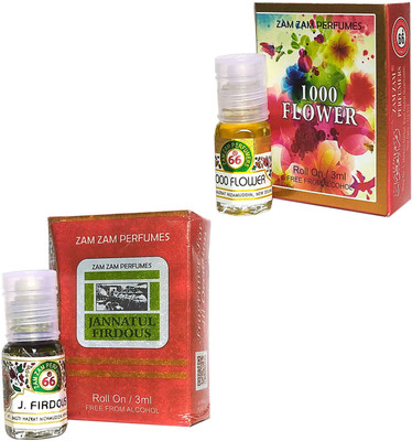 Zam Zam Perfumers 1000 Flower And Jannatul Firdaus 3ml/Piece Long Lasting Attar Floral Attar(Natural)