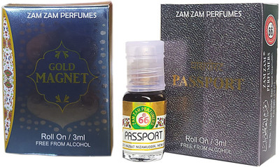 Zam Zam Perfumers Gold Magnet and Passport 3ml/Piece Long Lasting Attar Floral Attar(Natural)