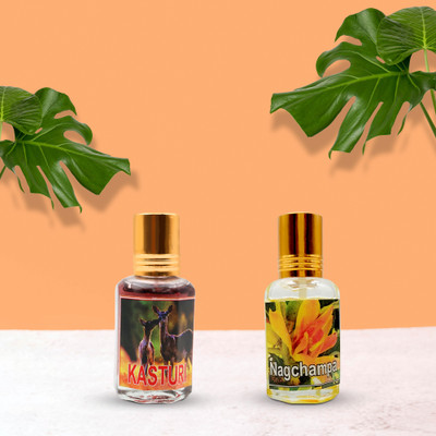 DOKCHAN Attar for pooja | Itra | Perfume | Natural & pure Kasturi & Nagchampa Fragrance Floral Attar(Musk, Champa)