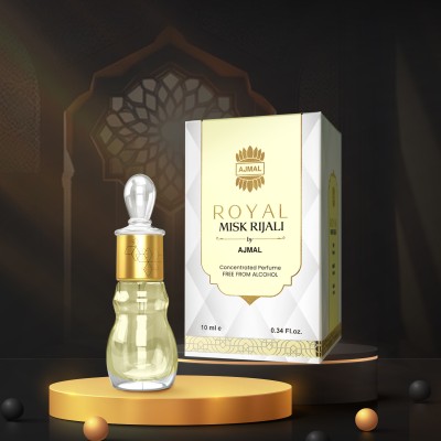 Ajmal Royal Misk Rijali | Musky Fragrance | Long Lasting 10ML For Men & Women Floral Attar(Woody)