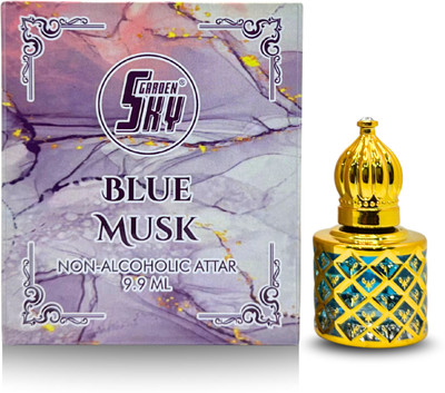 Garden Sky Blue Musk Attar – Non-Alcoholic Long Lasting Perfume Oil for Men & Women (9.9ml) Floral Attar(Musk)