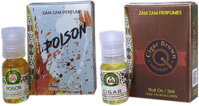 Zam Zam Perfumers Poison and Cigar 3ml/Piece Long Lasting Attar Floral Attar(Natural)