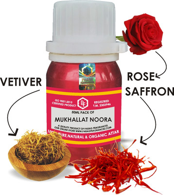 Parag Fragrances Mukhallat Noora Attar 50 Ml Pure Natural & Organic Attar Floral Attar(Saffron, Rose)