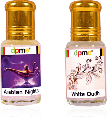 dpme ARABIAN NIGHTS & WHITE OUDH Perfume Roll on Combo Long Lasting 6 ML Each Herbal Attar(Oud (agarwood))
