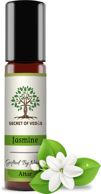 Secret of Vedas Jasmine Natural Perfume Oil Long Lasting Alcohol-Free Cruelty-Free Herbal Attar(Motia/Jasmin)
