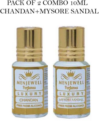 Menjewell Pack of 2PC Attar (Chandan-E-Khaas 5ML,Mysore sandal 5ML)Natural Itra/Attar/ Floral Attar(Sandalwood)