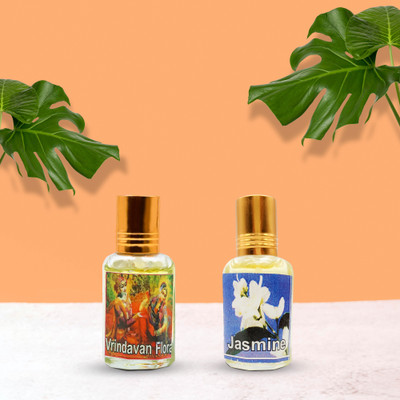 DOKCHAN Attar for pooja | Itra | Perfume | Natural Vrindavan Floral & Jasmine Fragrance Floral Attar(Phulwari, Motia/Jasmin)