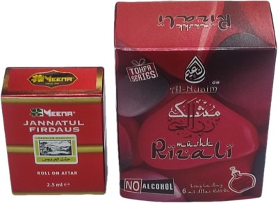 Al Nuaim Musk Rizali & Janntul Firdus 6 Ml Roll-On Herbal Attar(Natural)