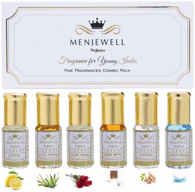 Menjewell Set Of 6 Summer Attar Gift Pack(6x3ml)Long Lasting Attar/Perfume For Men & Women Floral Attar(Floral)