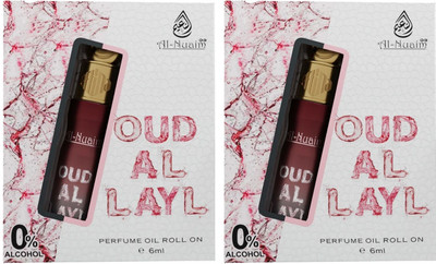 Al-Nuaim Oud Al Layl Attar Roll On -Pack Of 2 (6ml Each) | Unisex Attar Floral Attar(Floral)
