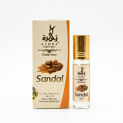 Zahra SANDAL ATTAR | ROLL ON 6ML| LONG LASTING ATTAR ||FOR MEN AND WOMEN Floral Attar(Sandalwood)