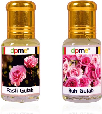 dpme FASLI GULAB & RUH GULAB Attar Roll on Combo Long Lasting 6 ML Each Floral Attar(Rose)