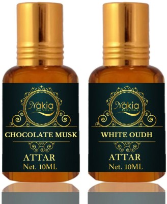 Nakia Chocolate Musk Attar, White Oudh Attar Roll-on Perfume Oil For Unisex (10ml*2) Floral Attar(Musk)