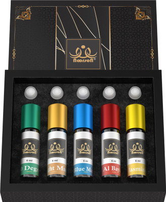 Noorson Silver Combo Non-Alcoholic Premium Quality Attar Perfume (05 x 06Ml :Pack of 05) Floral Attar(Floral)
