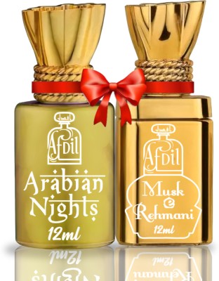 Afdil Arabian Night + Musk-E-Rehmani Combo Pack Of Long Lasting Attar (12 ML Each) Floral Attar(Musk, Oud (agarwood))