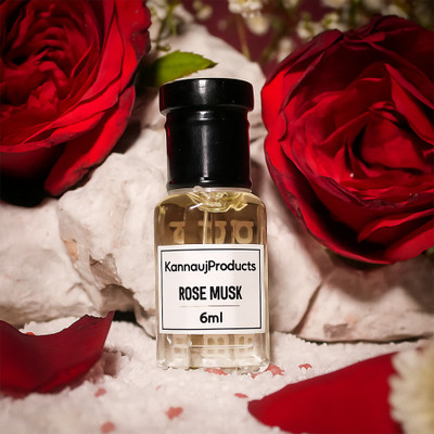 KannaujProducts Rose Musk Attar 6ml – Romantic Floral Musk Perfume Oil Floral Attar(Floral)
