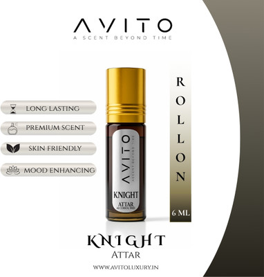 Avito KNIGHT Attar for Men | French Blend | Long Lasting Non- Alcoholic Roll-On Attar Floral Attar(Musk Arabia, Amber)