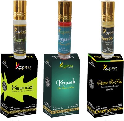 KAZIMA X Man Fresh Active Impressio Roll On Attar - Pure Natural Perfume For Unisex Combo (3 Pcs Pack of 8ML) Floral Attar(Floral)