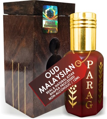 Parag Fragrances Oud Malaysian Attar 12ml Wood Box Gift Pack / Precious Natural Attar Floral Attar(Oud (agarwood))