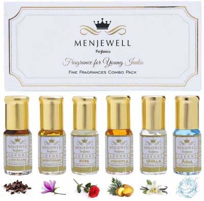 Menjewell Set Of 6 B'DAY Attar Gift Pack(6x3ml)Long Lasting Attar/Perfume For Men & Women Floral Attar(Floral, Fruity)