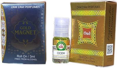 Zam Zam Perfumers Gold Magnet and Oud 3ml/Piece Long Lasting Attar Floral Attar(Natural)