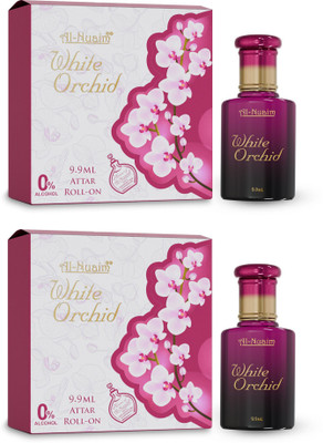 Al-Nuaim White Orchid Attar - Pack of 2 (9.9ml Each) Floral Attar(Musk)