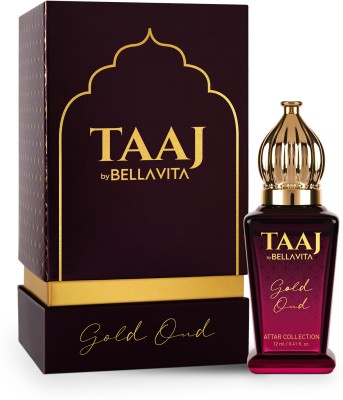 Bellavita TAAJ Gold Oud Attar|Unisex Non-Alcoholic Roll-On Attar|With Rose & Oud Notes| Floral Attar(Oud (agarwood))