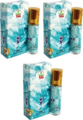 Grow Basket 3 Ice Attar Combo Rollon Perfume aroma Luxury Long Lasting Fragrance Each 6ml Floral Attar(Natural)