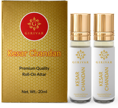 girivar Fragrances Kesar Chandan Attar l 20 ml Roll-on Bottle l Long Lasting Herbal Attar(Musk)