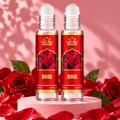 Noorson Rose Attar Perfume for Unisex - Pure, Natural Long Lasting 8 ML Each PACK OF 2 Herbal Attar(Rose)