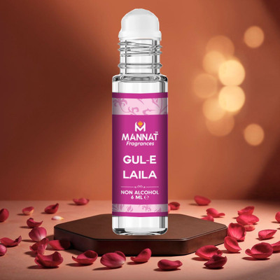 Mannat Gul-e-Laila Attar, Pure & Natural 6ML Roll-On, Long-Lasting Alcohol-Free, Unisex Floral Attar(Rose)