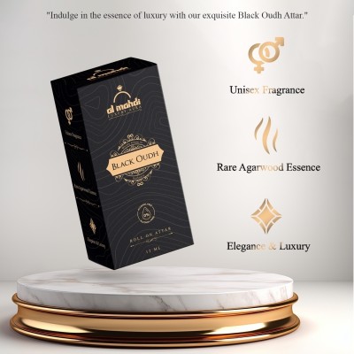 al mahdi Black Oudh Attar | Roll-on Attar Perfume | Alcohol Free | Long Lasting | Unisex Floral Attar(Spicy, Woody)